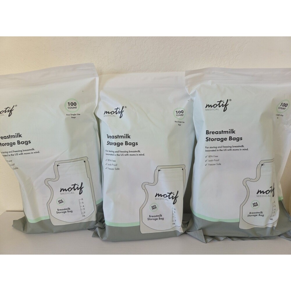 motif medical Breastmilk Storage  3 x 100 Ct BPA-Free Leak Proof Freezer Safe